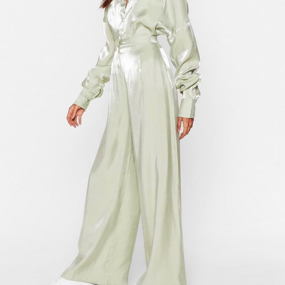 Shine Wide Leg High Waisted Pants *part of a set